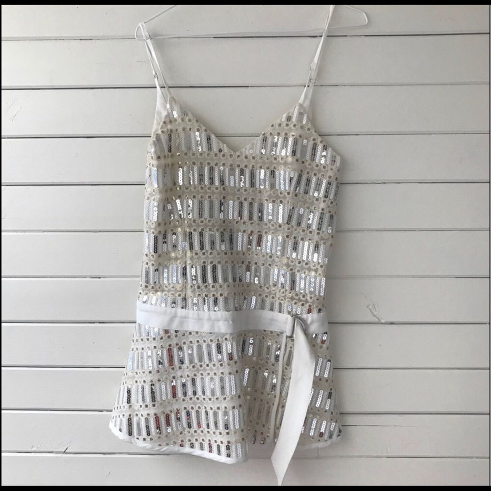 NBD White Sequins mod mini dress!